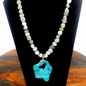 Teal Geode Necklace